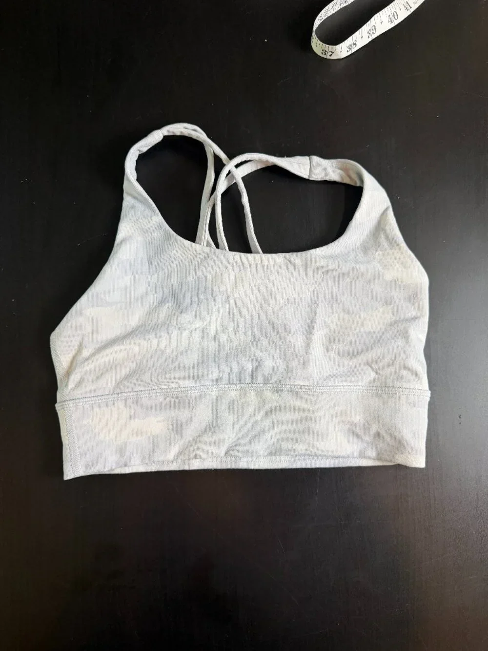 Lululemon Energy Long Line sports bra in a white camo print Size 6